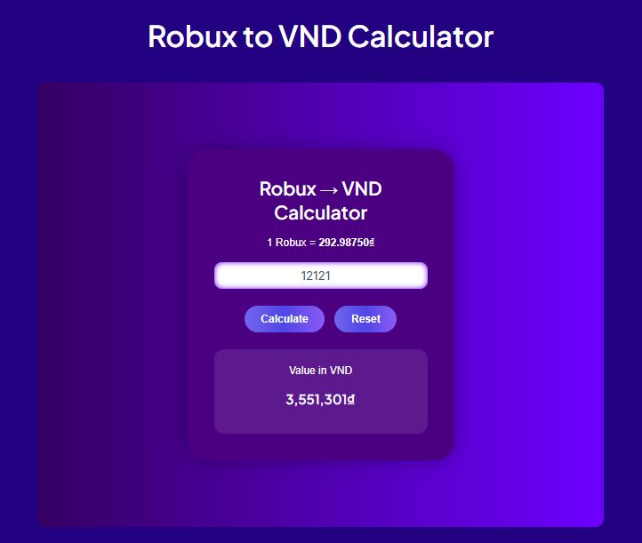 Robux to VND