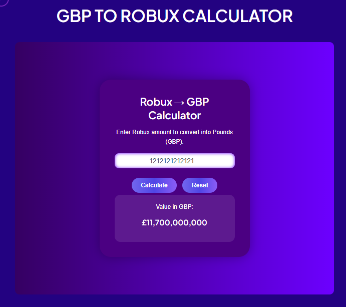Robux to GBP
