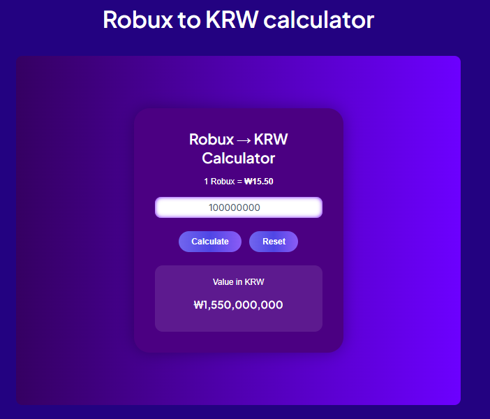Robux to KRW
